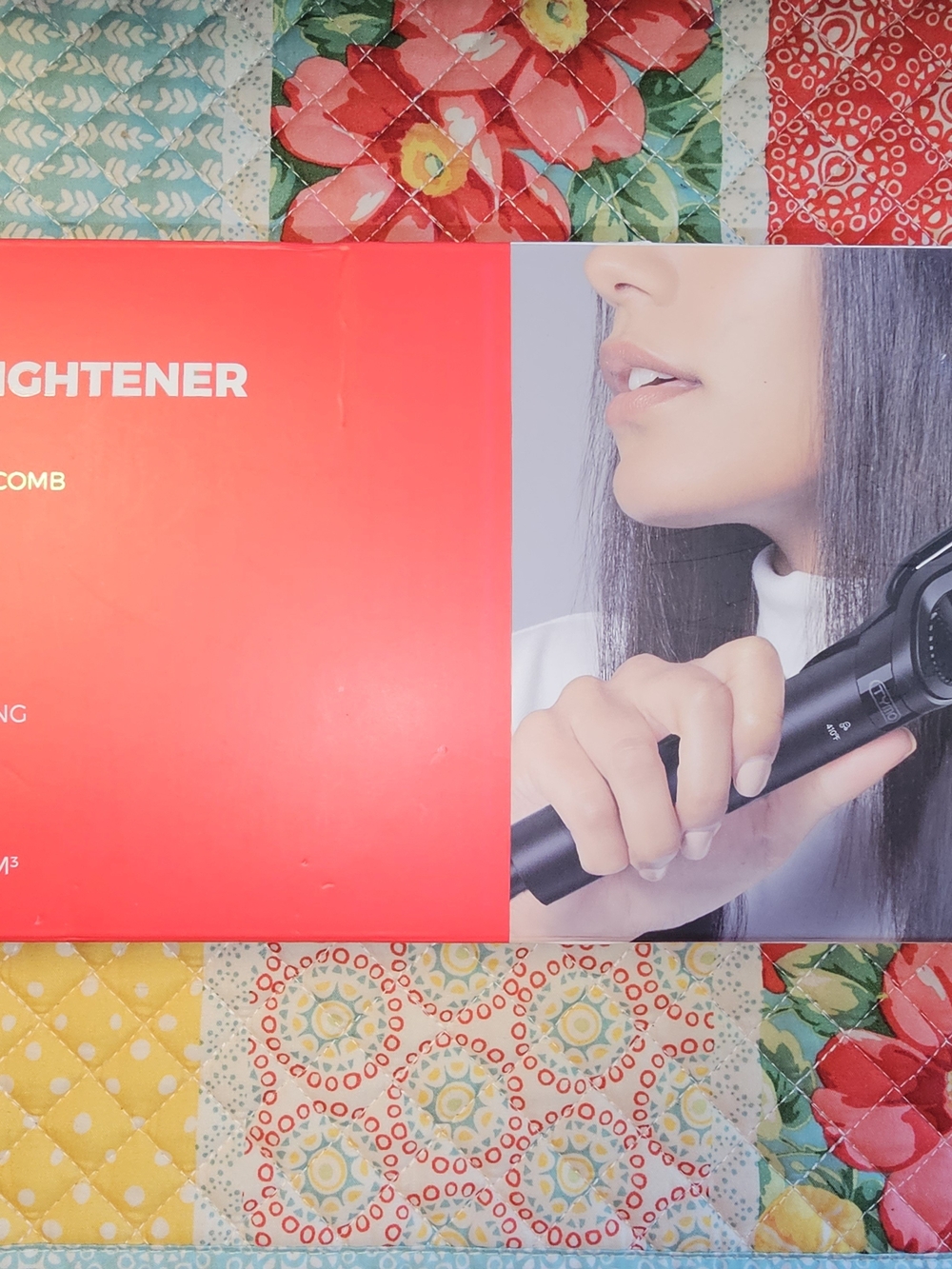 Red Hair Straightener Brush - Sleek Red Styling Tool